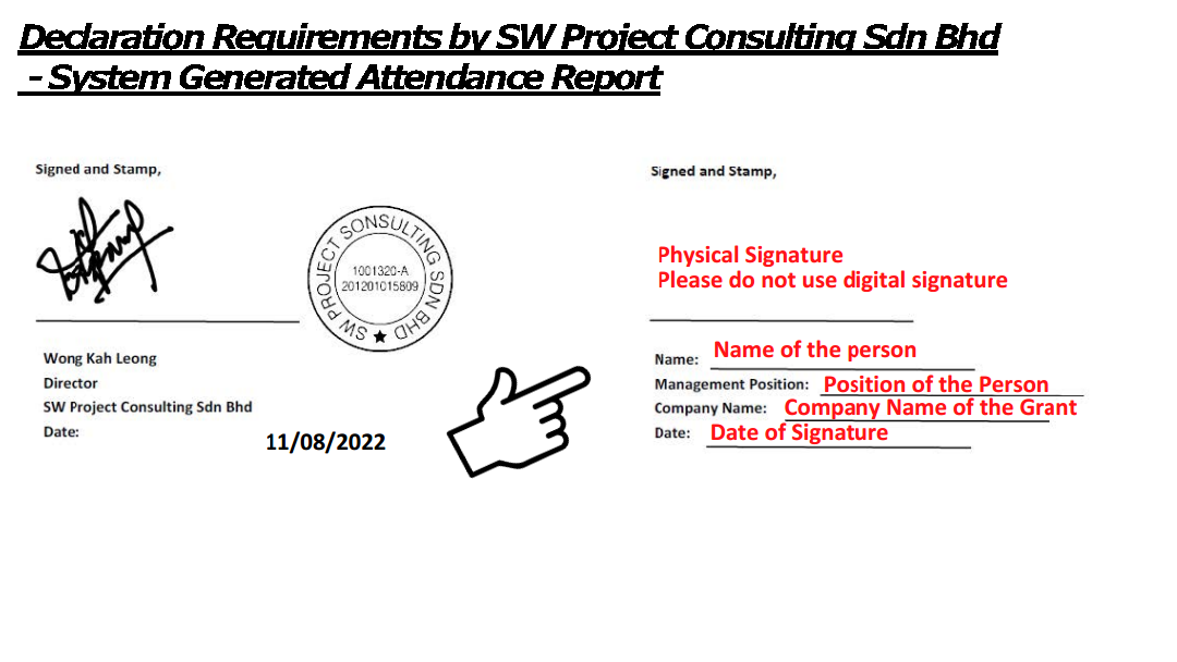 SWPC Guide for Employer Declaration Attendance Report