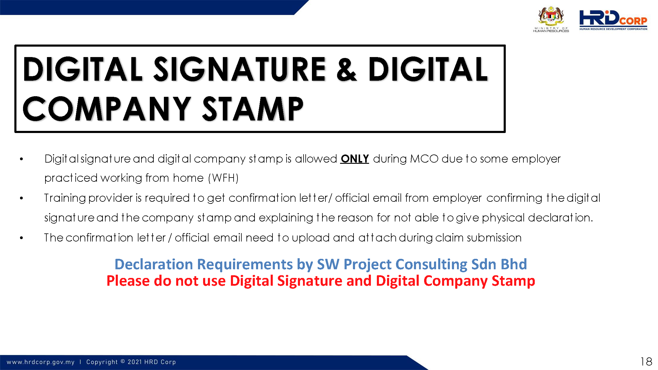 SWPC Guide for Employer Declaration No Digital Signature and Digital Stamp