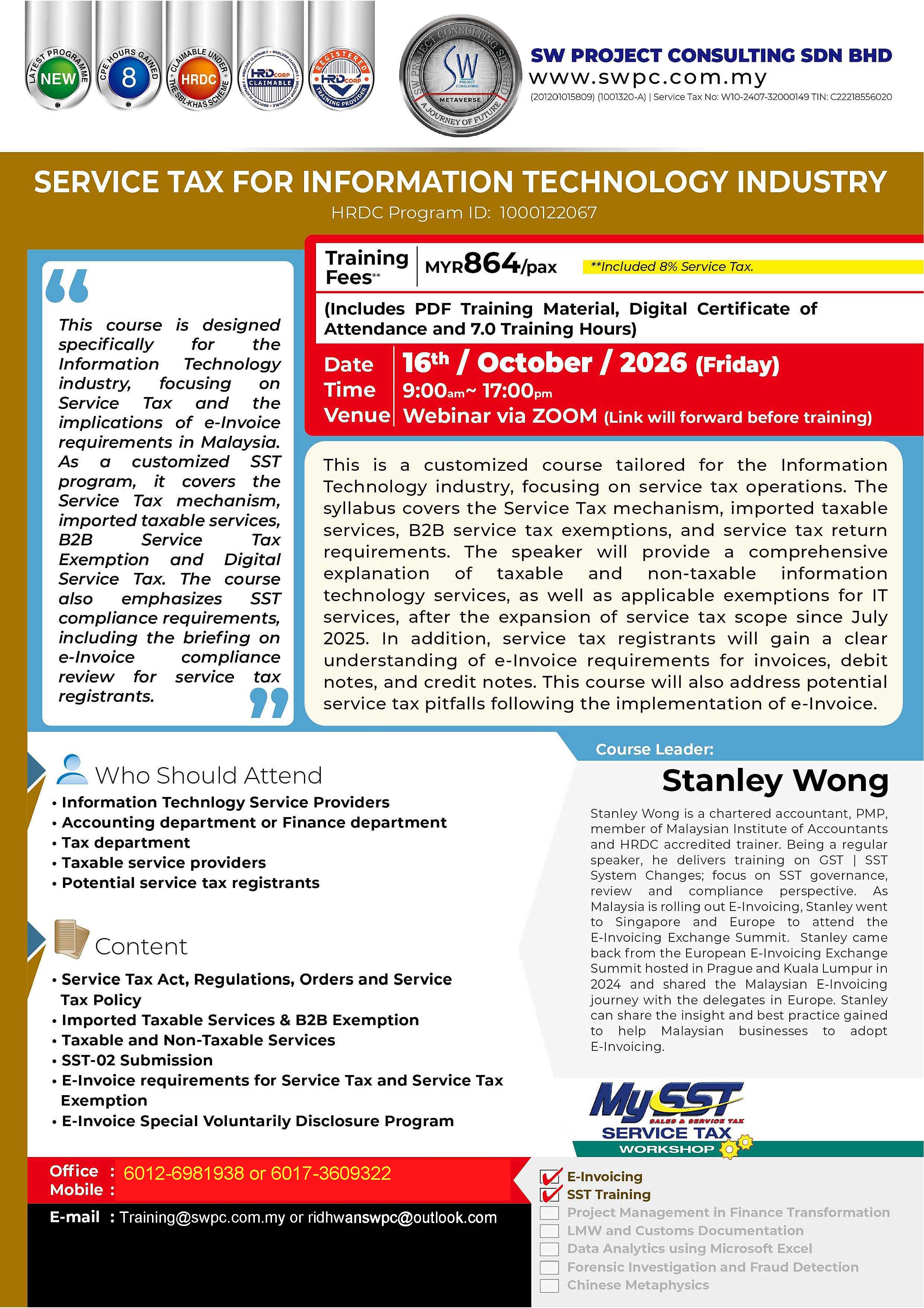 Webinar - Service Tax for Information Technology Industry